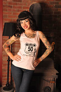 Pink Slick 50s Vest Top